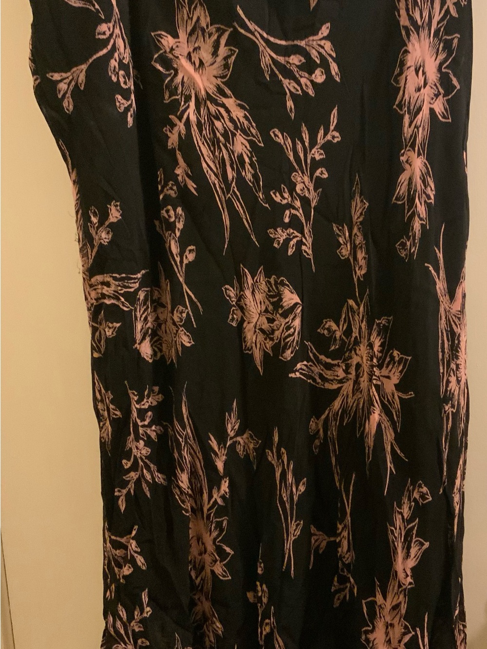 Style & Co. Black Maxi Skirt with Pink Floral Print